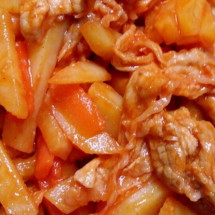 豚肉入り じゃがいもと人参のケチャップ炒め レシピ 作り方 By ぴぐ 楽天レシピ 豚肉入り じゃがいもと人参のケチャップ炒め レシピ 作り方 By ぴぐ 楽天レシピ